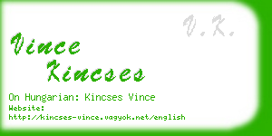 vince kincses business card